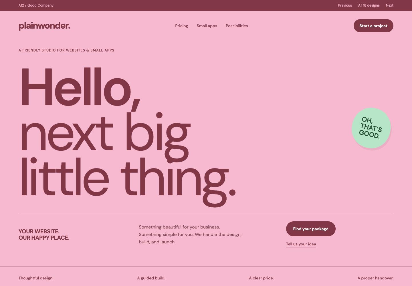 Good Company homepage design preview