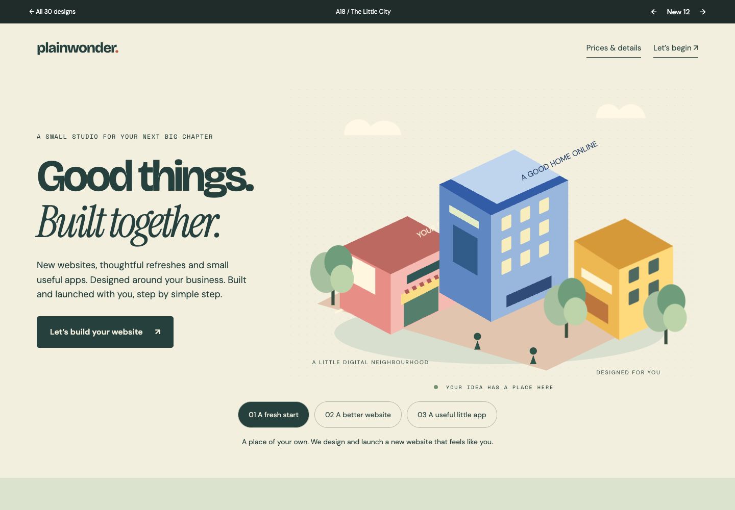 The Little City homepage preview