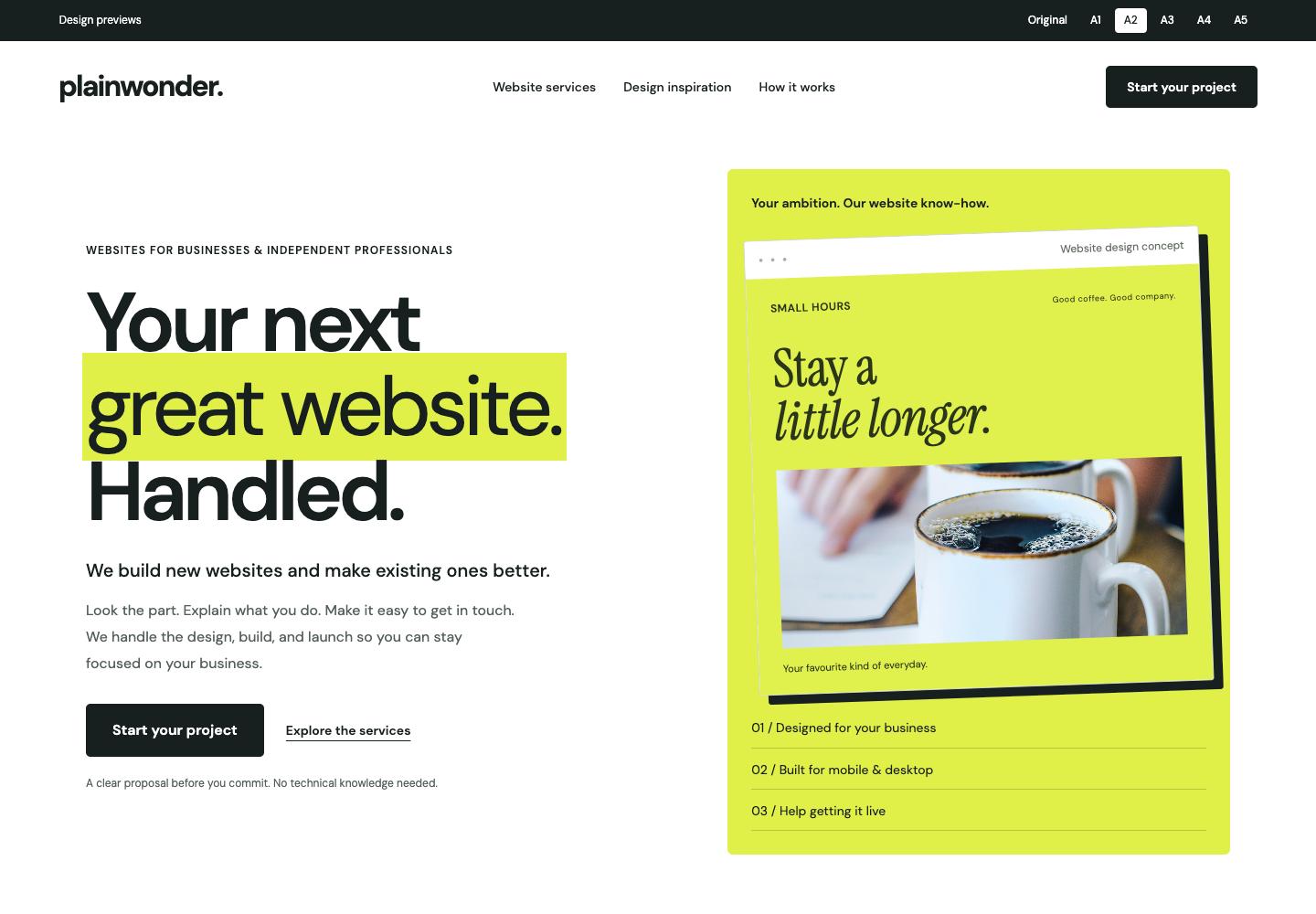 Ready for business homepage design preview