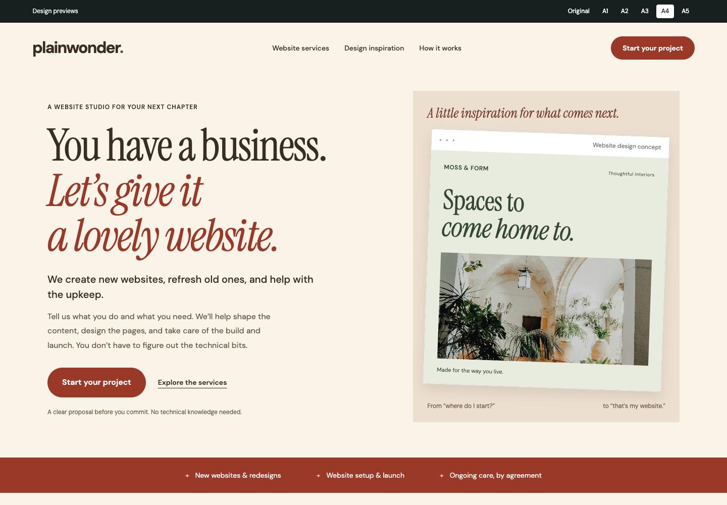 Your website partner homepage design preview