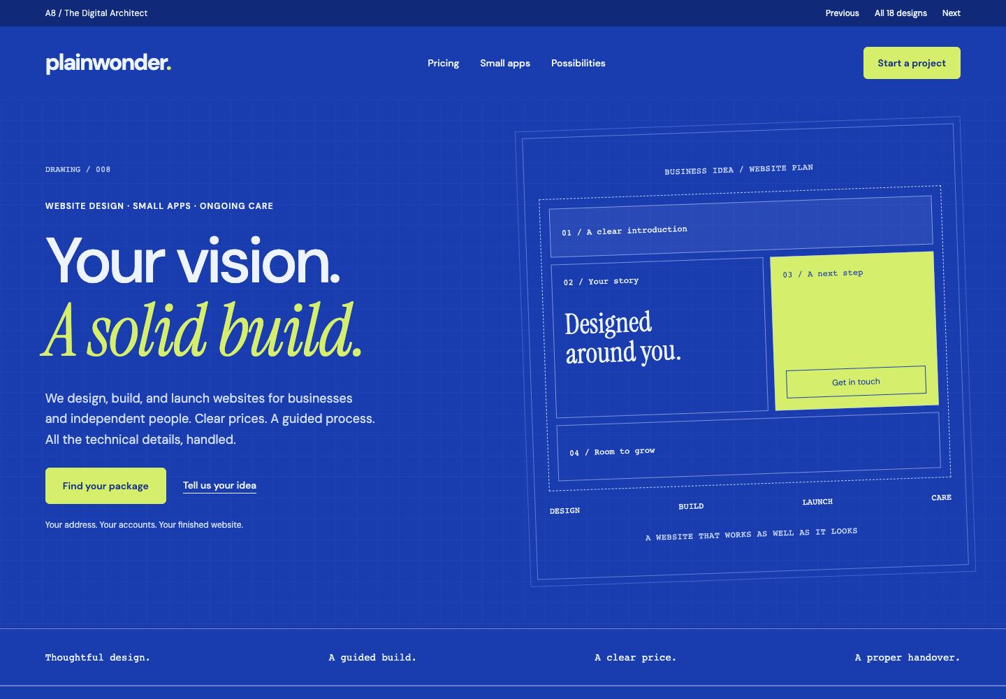 The Digital Architect homepage design preview