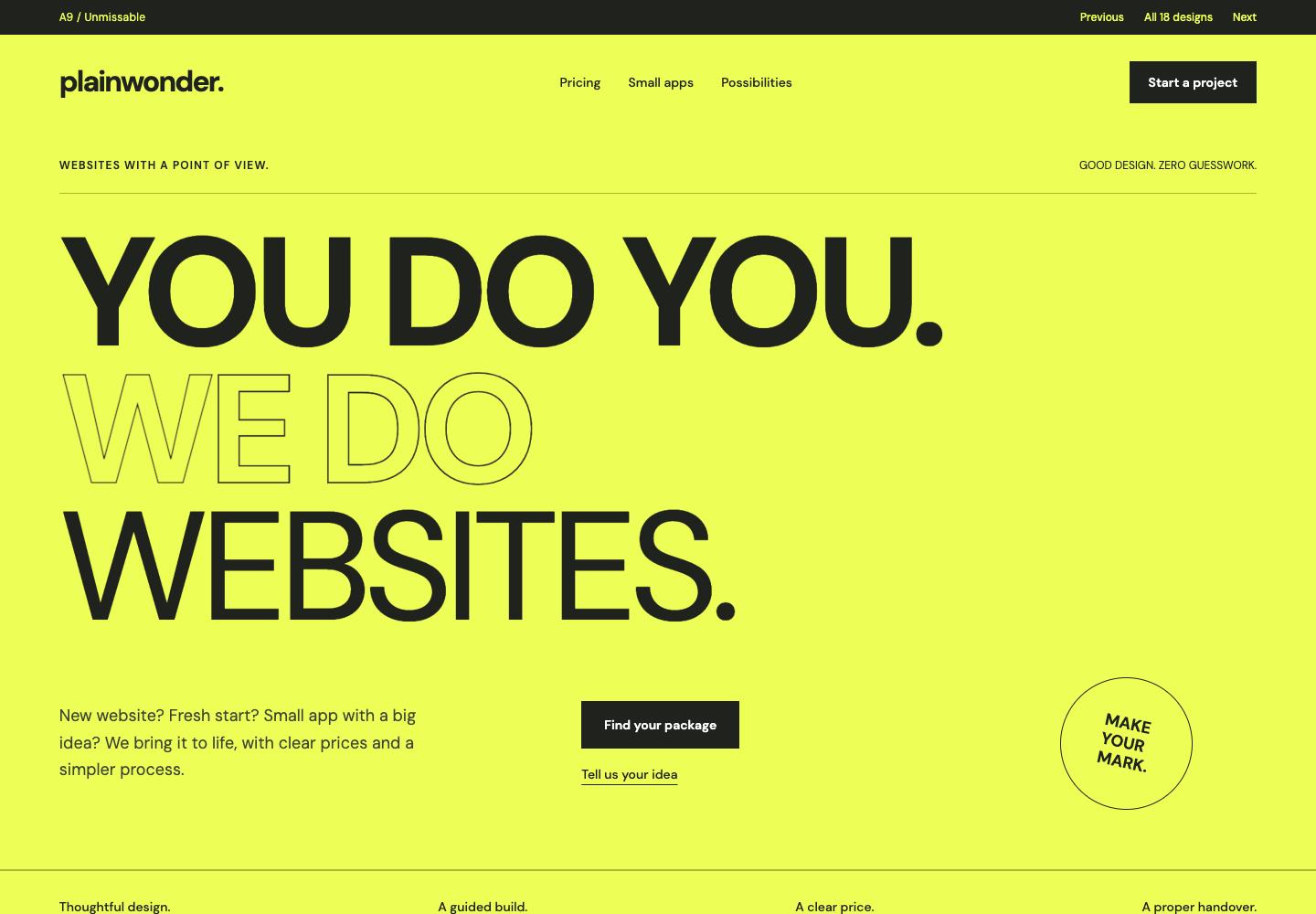 Unmissable homepage design preview